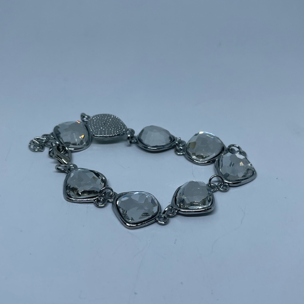 Silver rhinestone bracelet